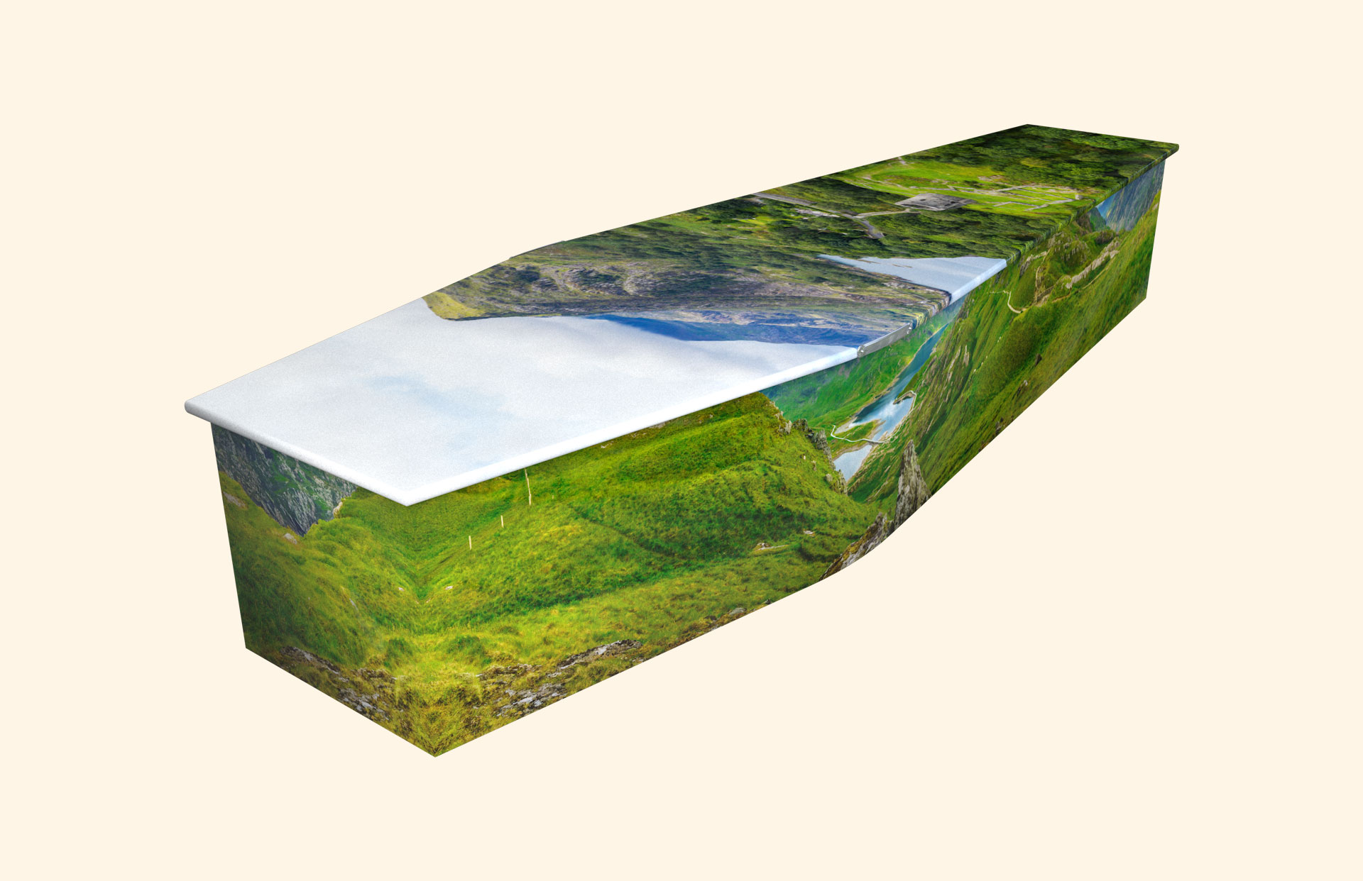 Eryri design on a traditional coffin